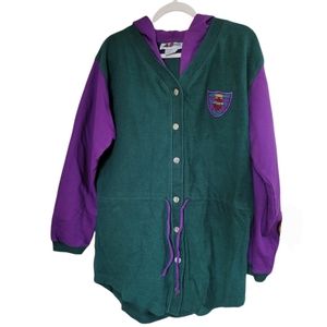Vintage 1993 State University Crest Cardigan Fleece Shacket